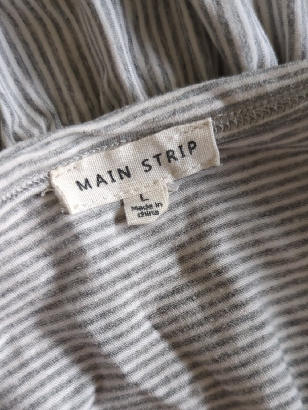 Gray and White Striped Tee Dress With Tie Waist And Back Cutout - Coastal - Picture 7 of 11